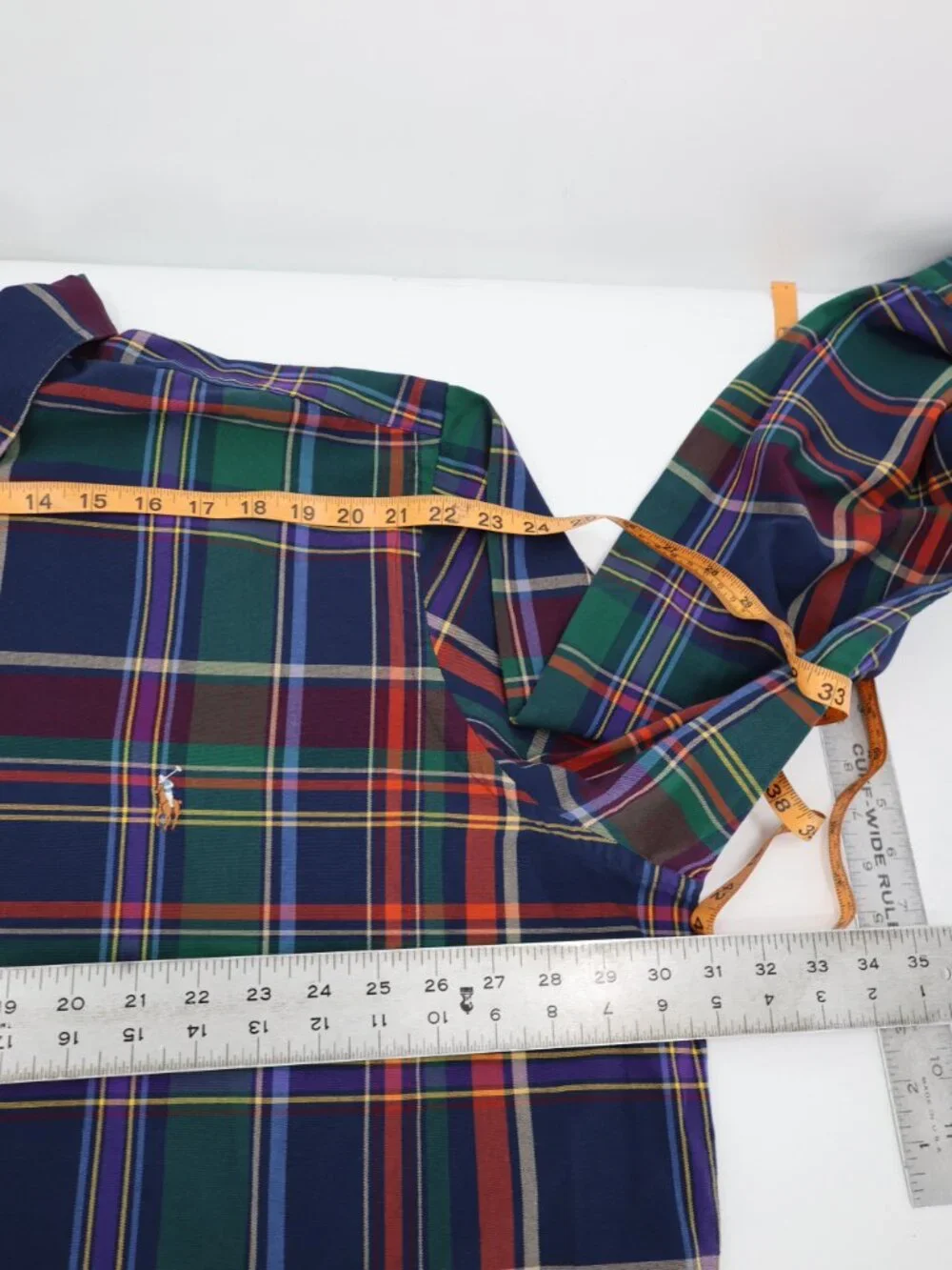 Polo Ralph Lauren Shirt Mens 3XB flesh pony Plaid Cotton Button Down Long Sleeve